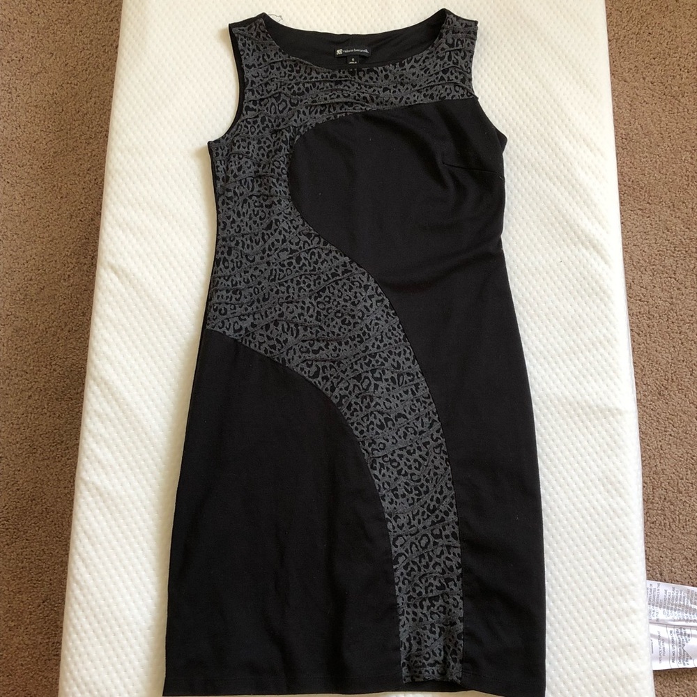 Valerie Bertinelli Black/Gray Leopard Print Dress